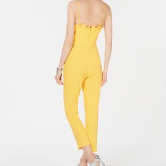 Adrianna Papell Micro Ruffled yellow Jumpsuit - Picture 4 of 4